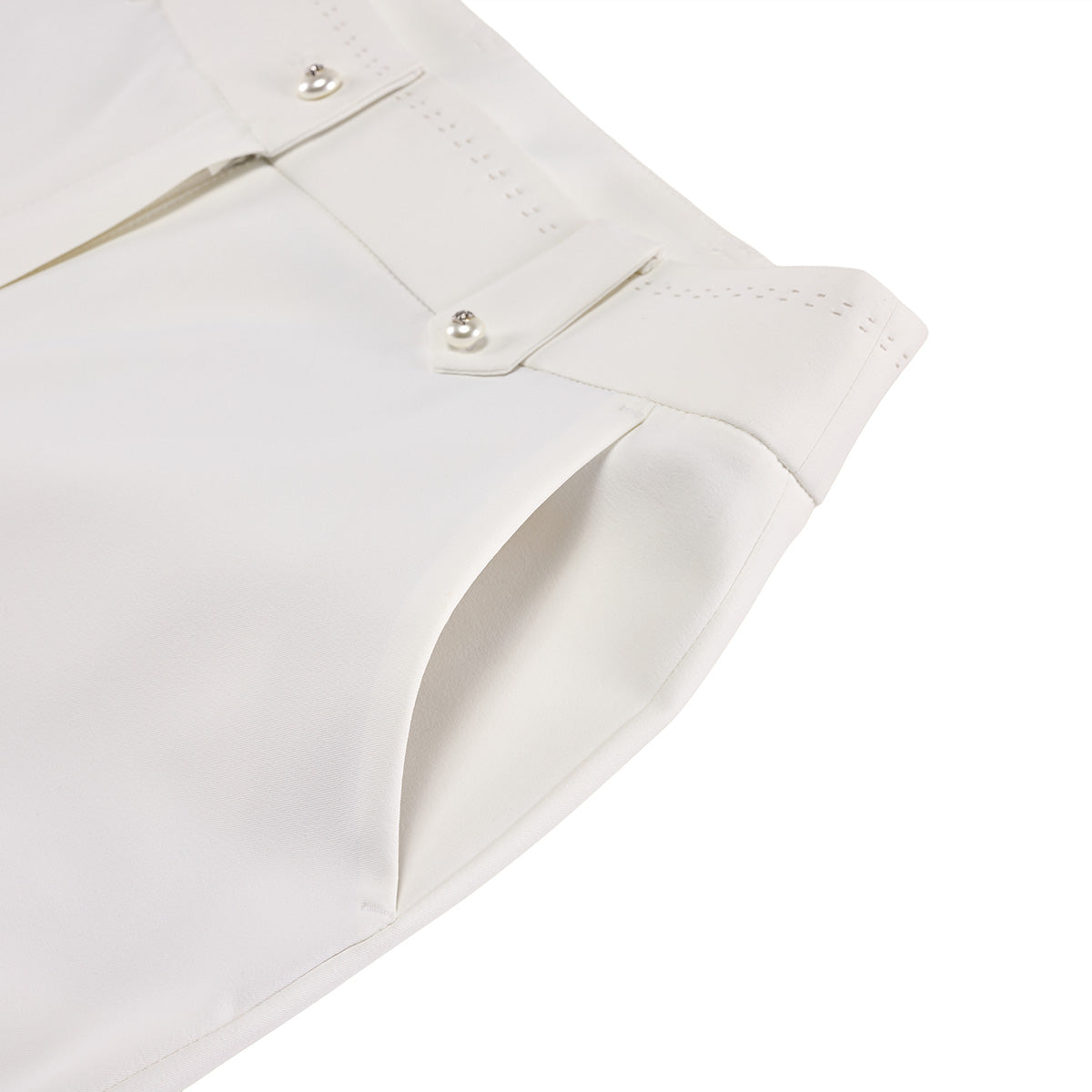 パールステッチセミブーツカットパンツ (クリーム)