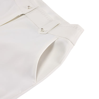 パールステッチセミブーツカットパンツ (クリーム)