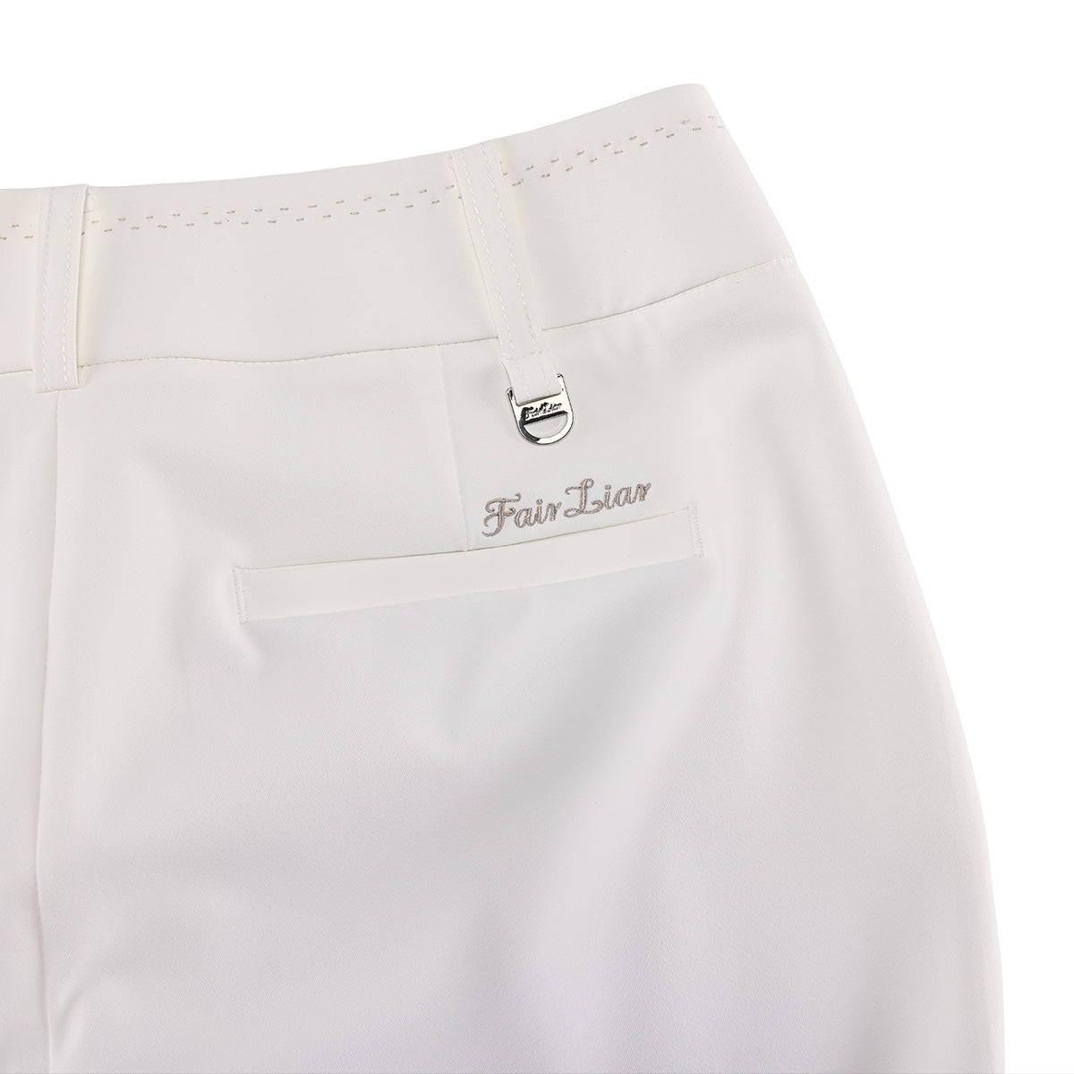 パールステッチセミブーツカットパンツ (クリーム)