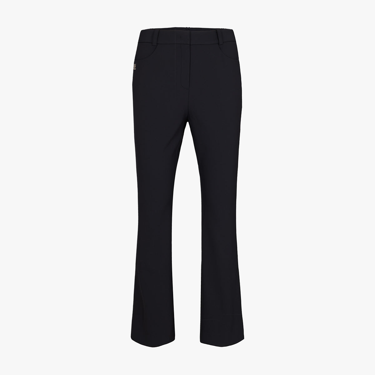 レーススリットブーツカットパンツ (ブラック)