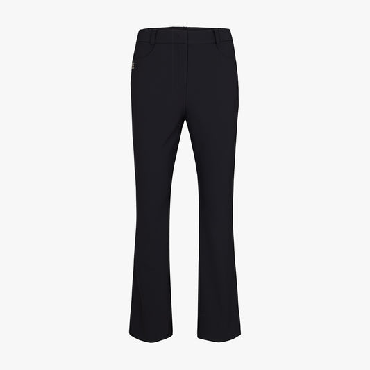 レーススリットブーツカットパンツ (ブラック)