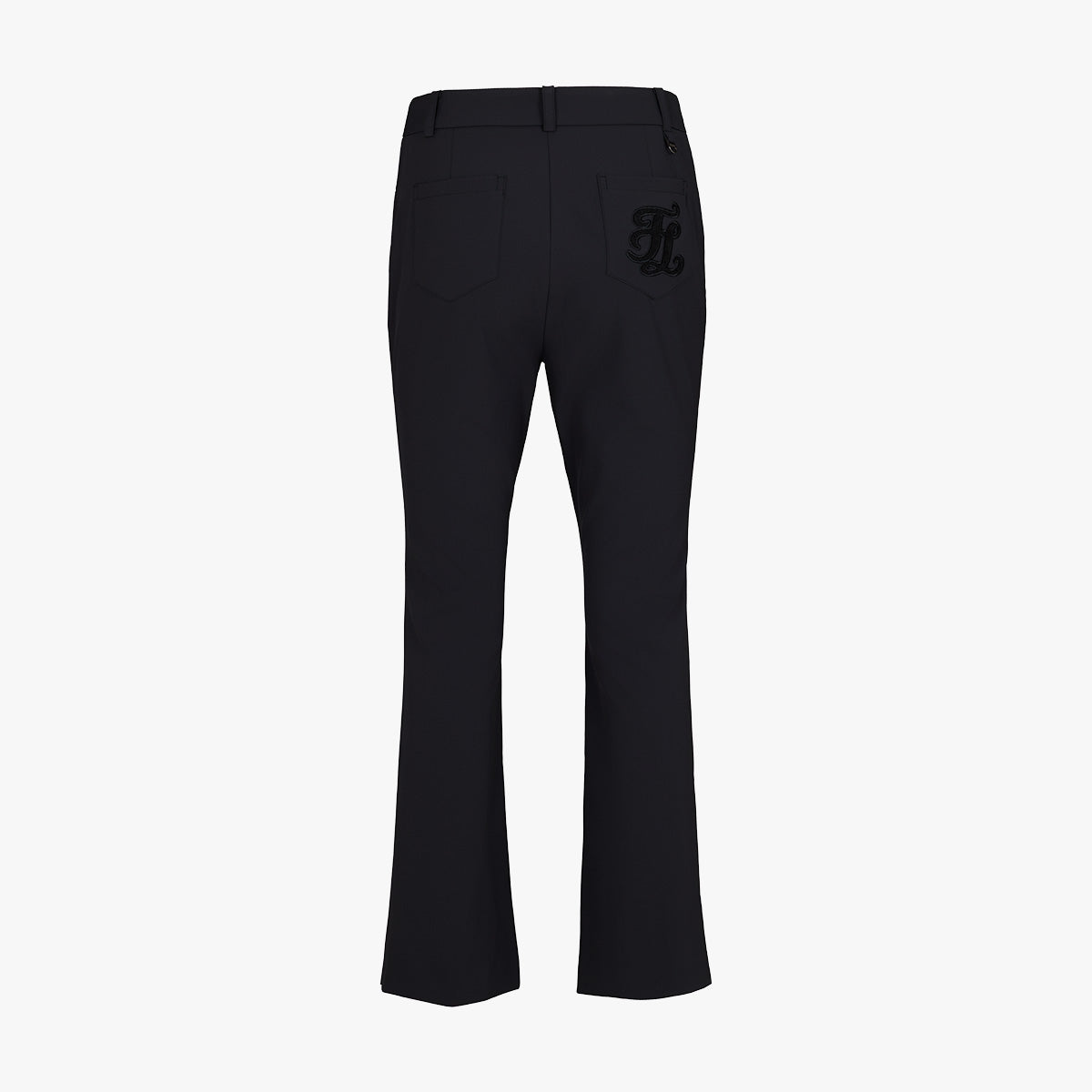 レーススリットブーツカットパンツ (ブラック)