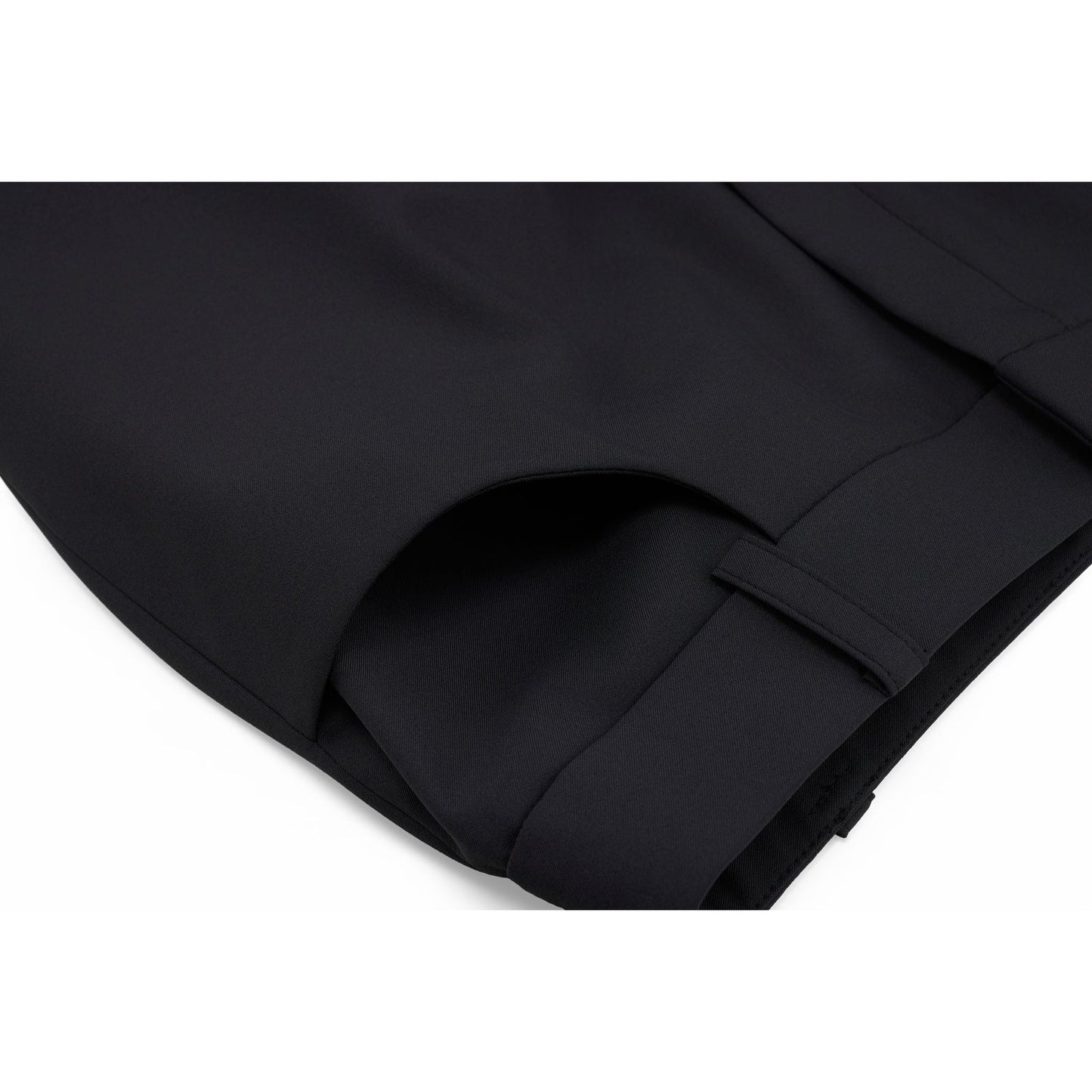 レーススリットブーツカットパンツ (ブラック)