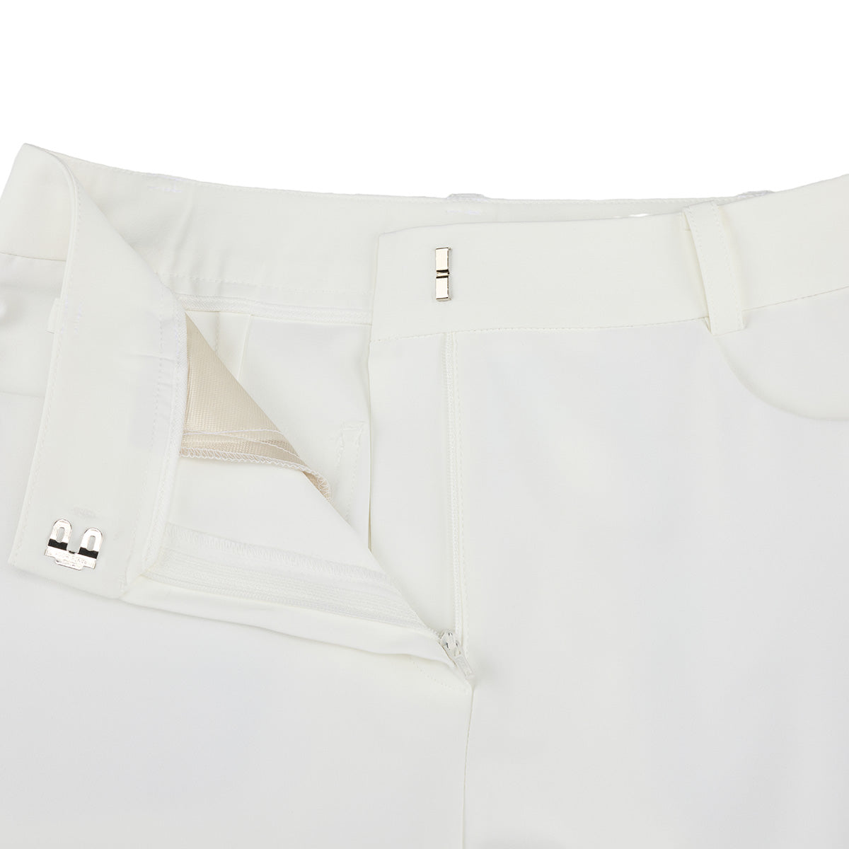 レーススリットブーツカットパンツ (ホワイト)