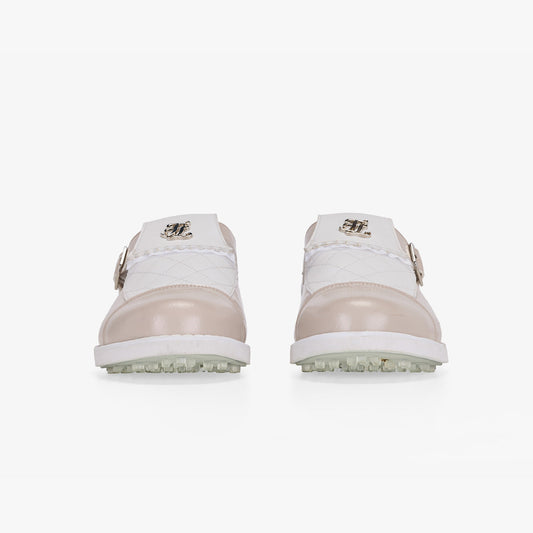 キルティングバックルローファー (ベージュ)