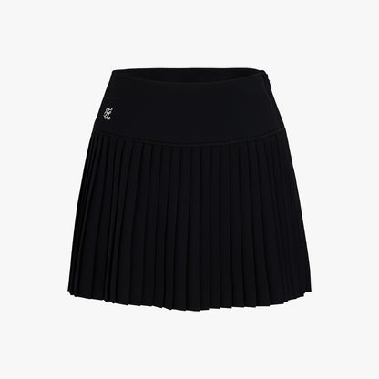 クロシェフレアプリーツスカート (ブラック)