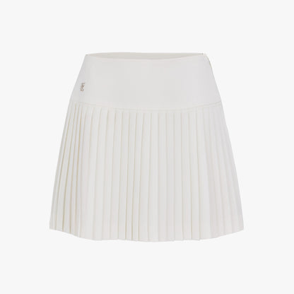 クロシェフレアプリーツスカート (ホワイト)