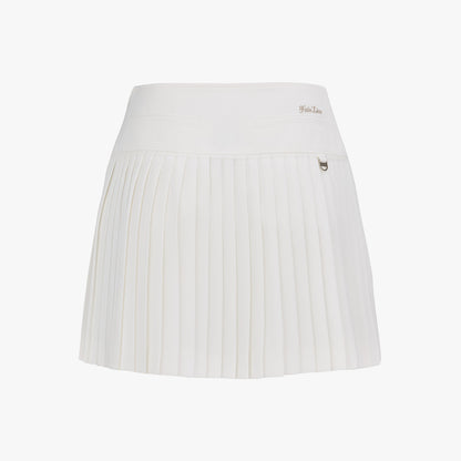 クロシェフレアプリーツスカート (ホワイト)