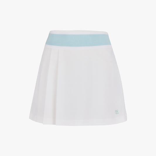 ピケプリーツバンドスカート (ホワイト)