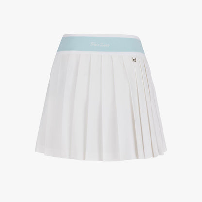 ピケプリーツバンドスカート (ホワイト)