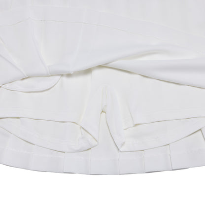 ピケプリーツバンドスカート (ホワイト)