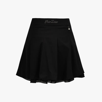 レースダブルフレアスカート (ブラック)