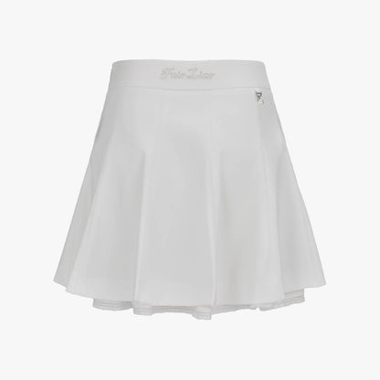 レースダブルフレアスカート (ホワイト)