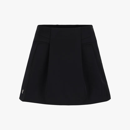 フォールディッドAラインスカート (ブラック)