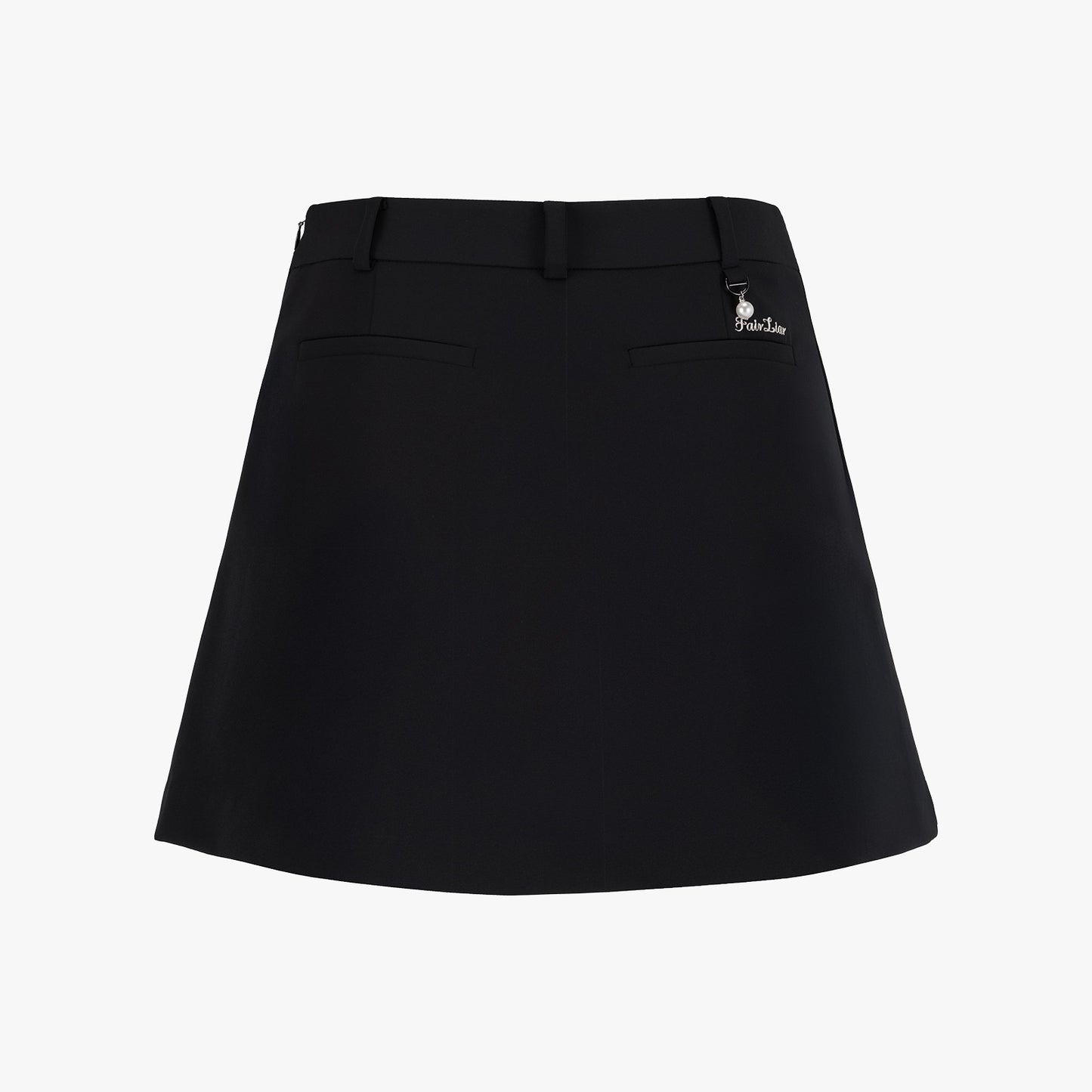 フォールディッドAラインスカート (ブラック)