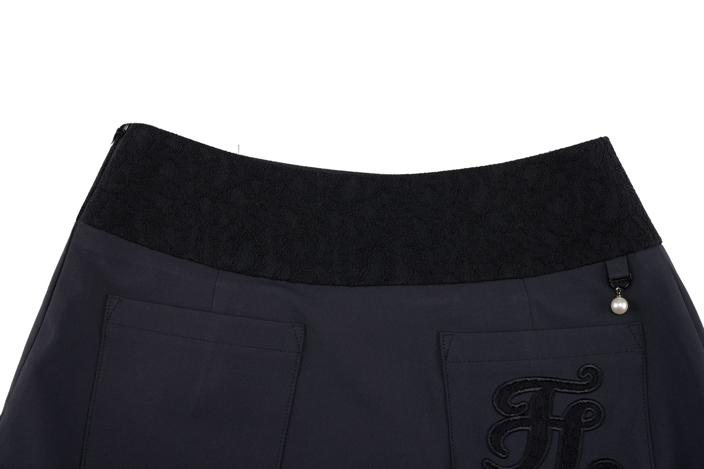 レースHラインスカート (ブラック)
