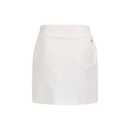 レースHラインスカート (ホワイト)