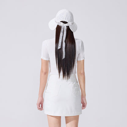 レースHラインスカート (ホワイト)