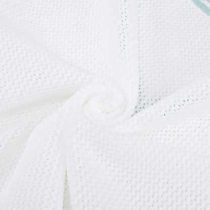 スカシ編みVネックベスト (ホワイト)