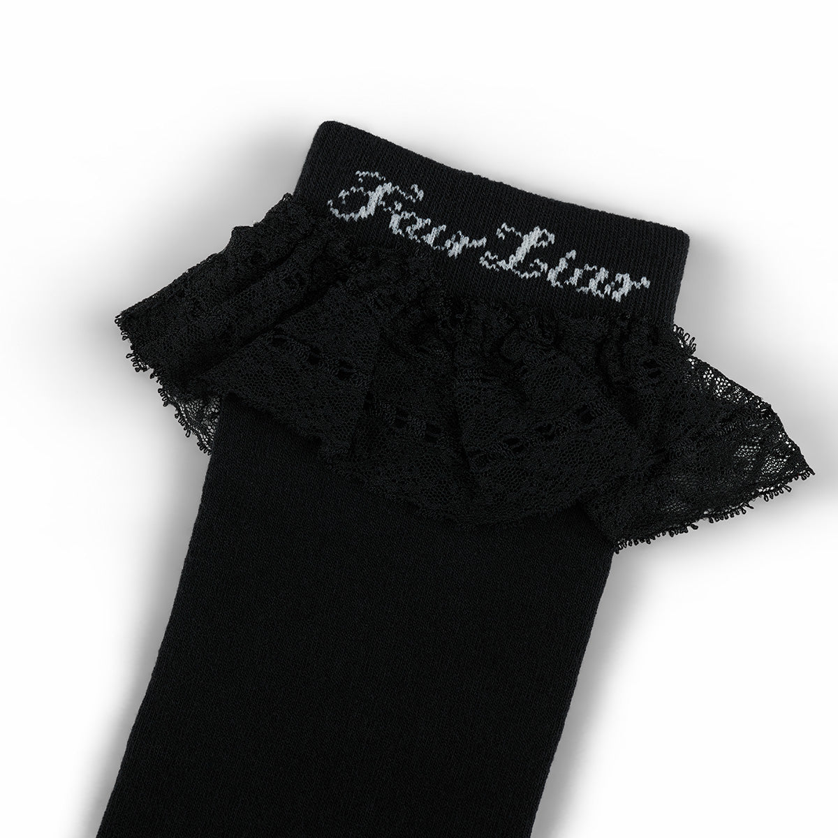 レースロゴニーハイソックス (ブラック)