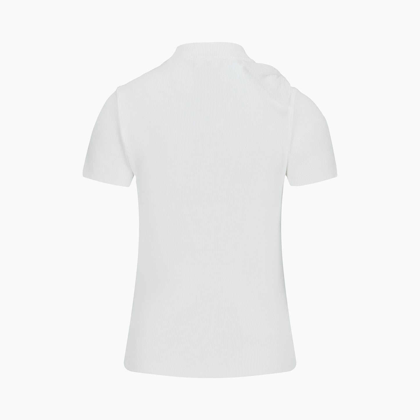 シフォンリボンキャップスリーブニット (ホワイト)