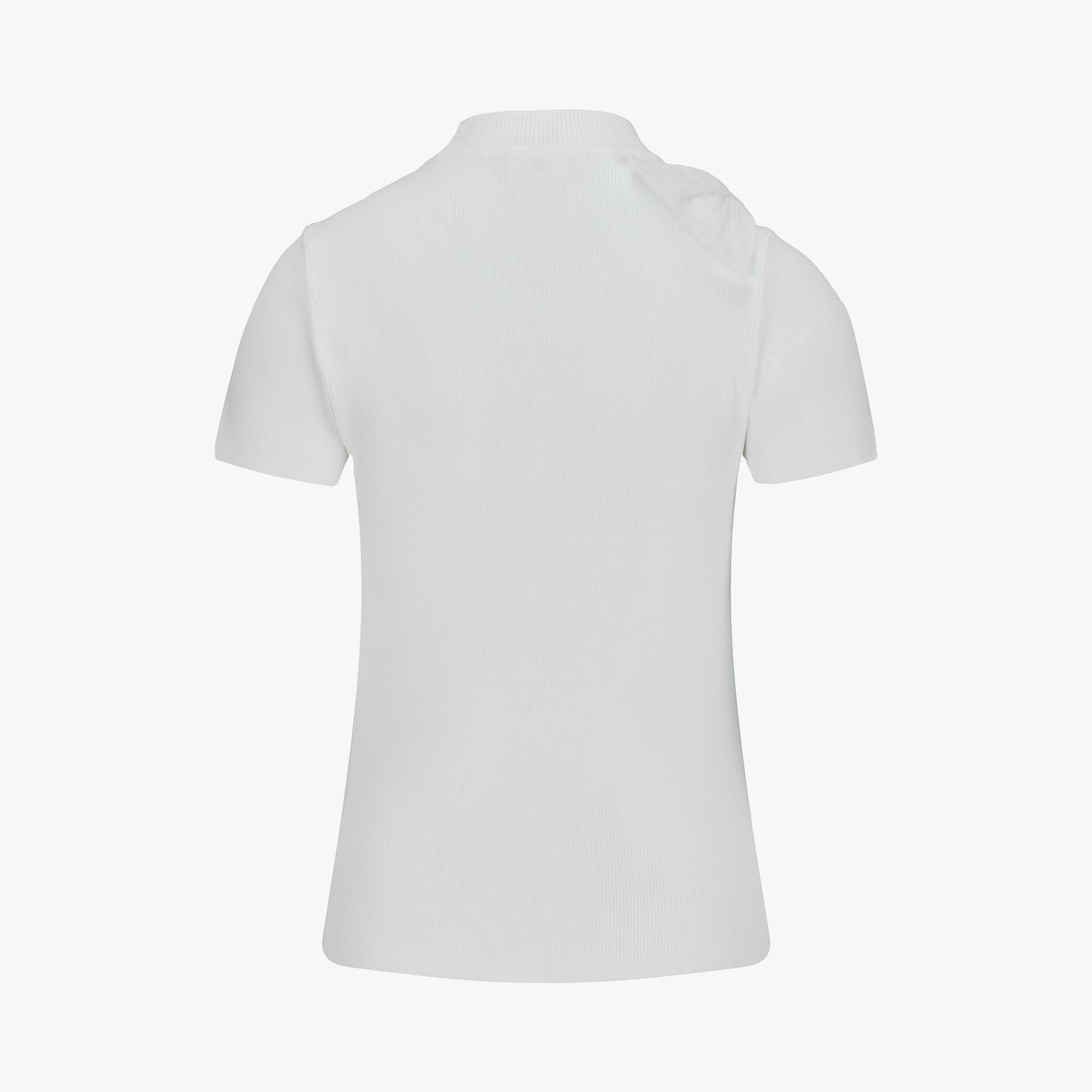 シフォンリボンキャップスリーブニット (ホワイト)