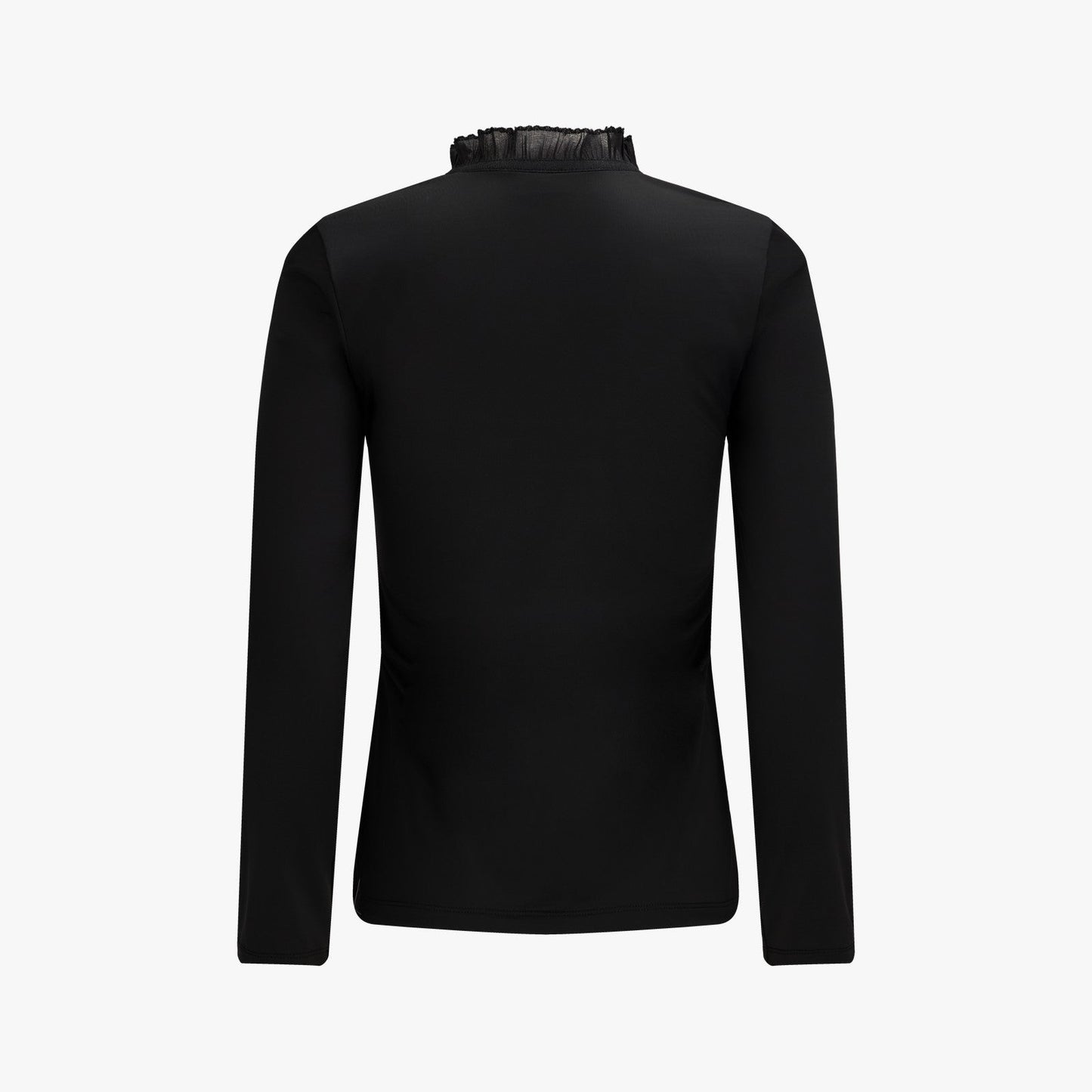 シースルーシャーリングハイネックTシャツ (ブラック)