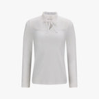 シースルーシャーリングハイネックTシャツ (ホワイト)
