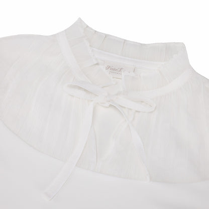 シースルーシャーリングハイネックTシャツ (ホワイト)