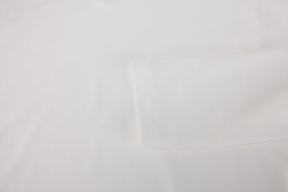 シースルーシャーリングハイネックTシャツ (ホワイト)