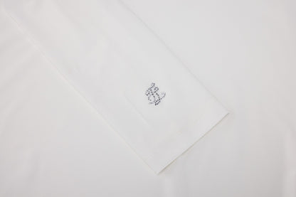 シースルーシャーリングハイネックTシャツ (ホワイト)