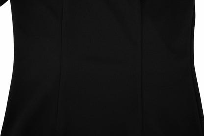 スカーフセットオープンネック7分袖Tシャツ (ブラック)