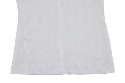 リボンハイネック7分袖Tシャツ (ホワイト)