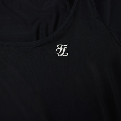 フリル袖冷感インナーTシャツ (ブラック)