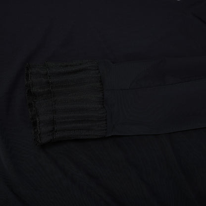 フリル袖冷感インナーTシャツ (ブラック)