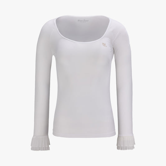 フリル袖冷感インナーTシャツ (ホワイト)