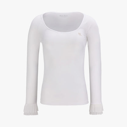 フリル袖冷感インナーTシャツ (ホワイト)