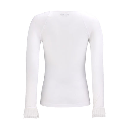 フリル袖冷感インナーTシャツ (ホワイト)