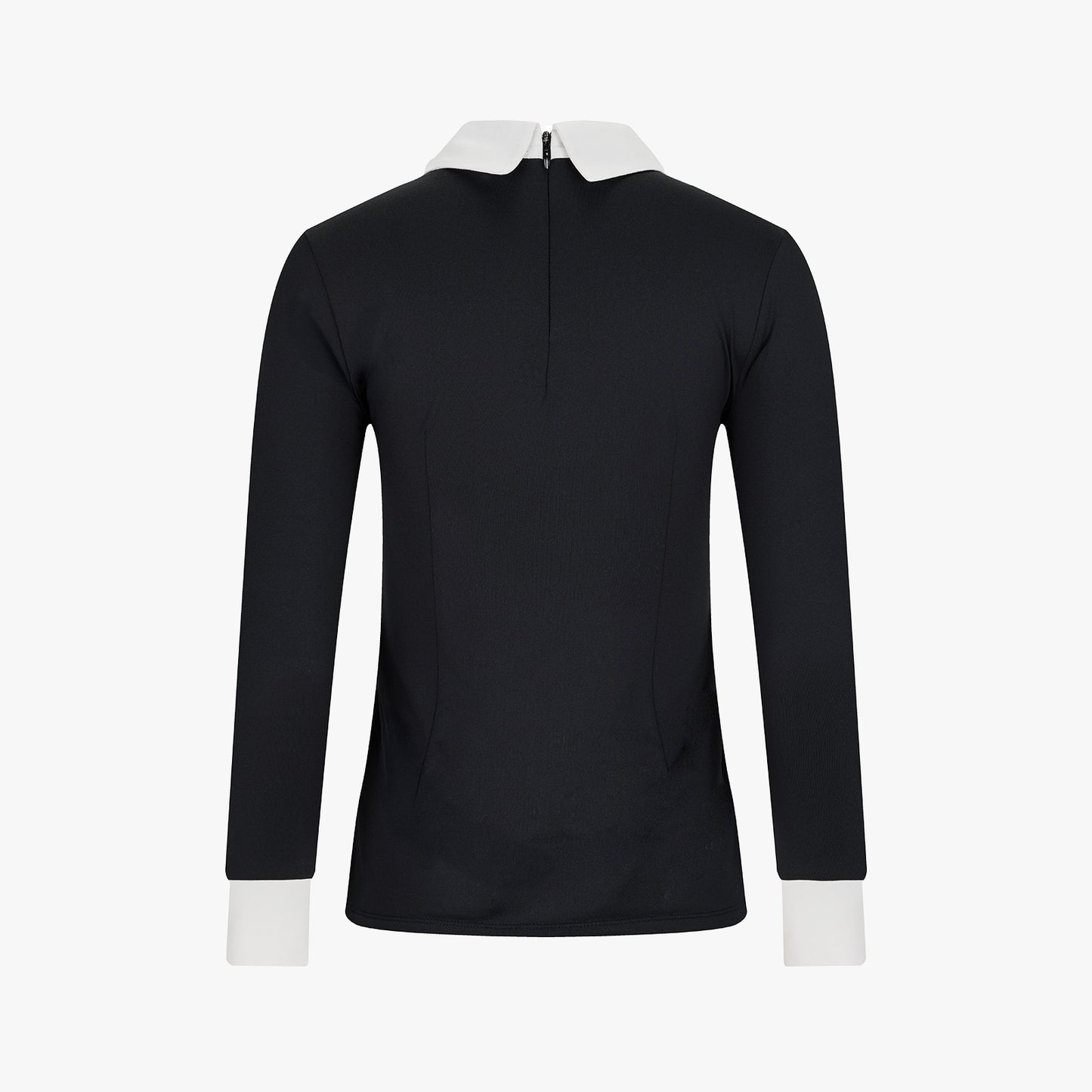 リボン配色長袖Tシャツ (ブラック)