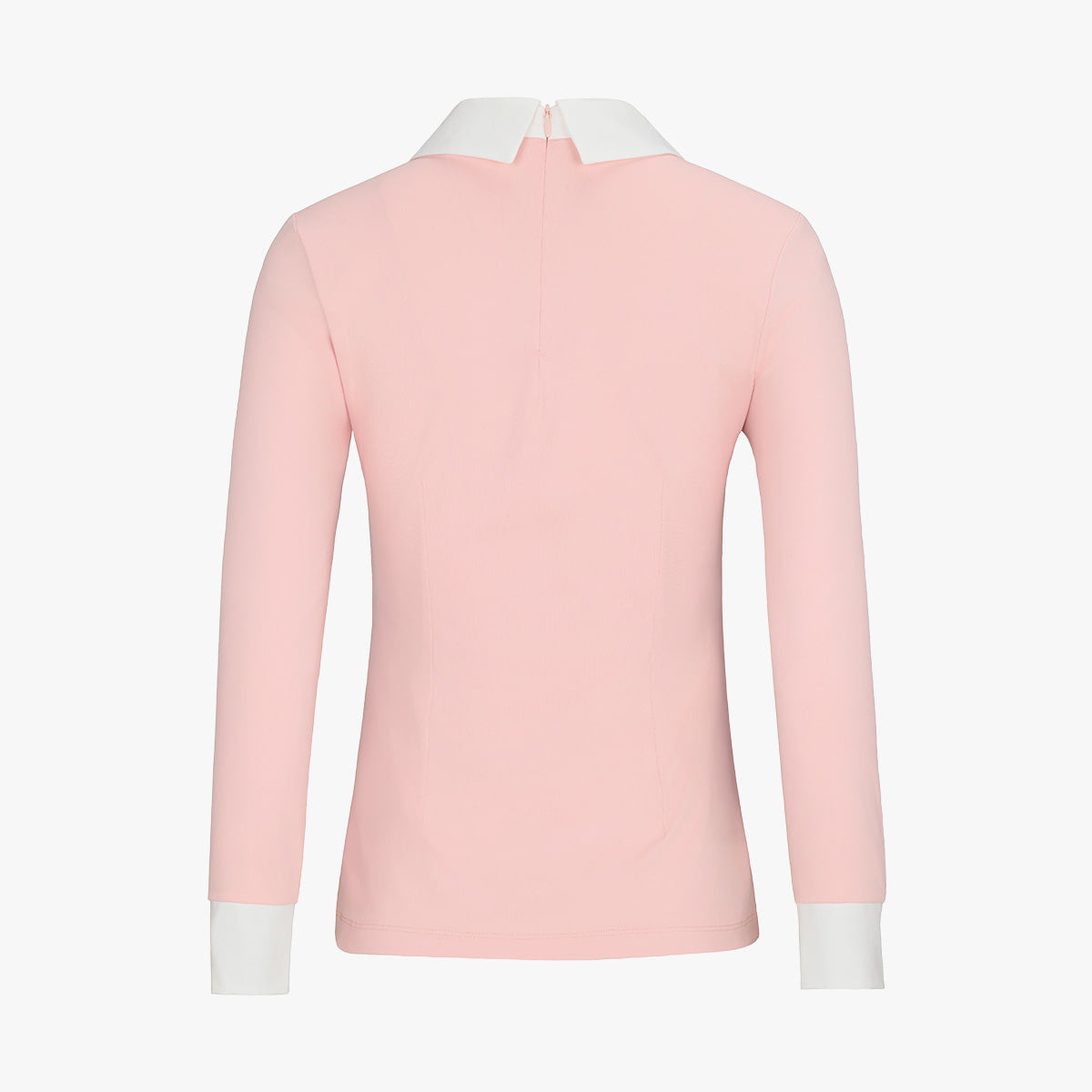 リボン配色長袖Tシャツ (コーラル)