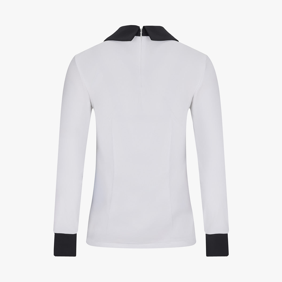 リボン配色長袖Tシャツ (ホワイト)