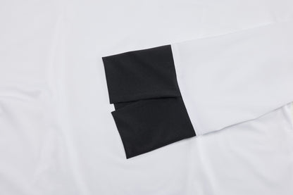 リボン配色長袖Tシャツ (ホワイト)