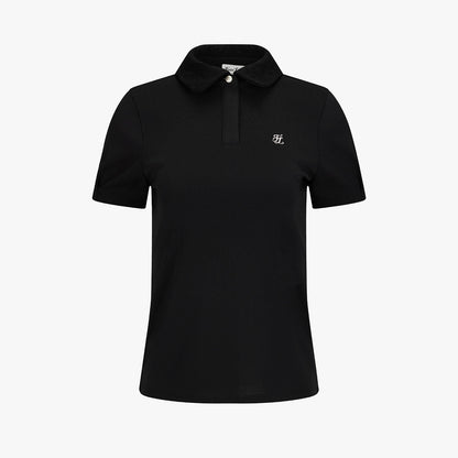 レースカラーパフTシャツ (ブラック)