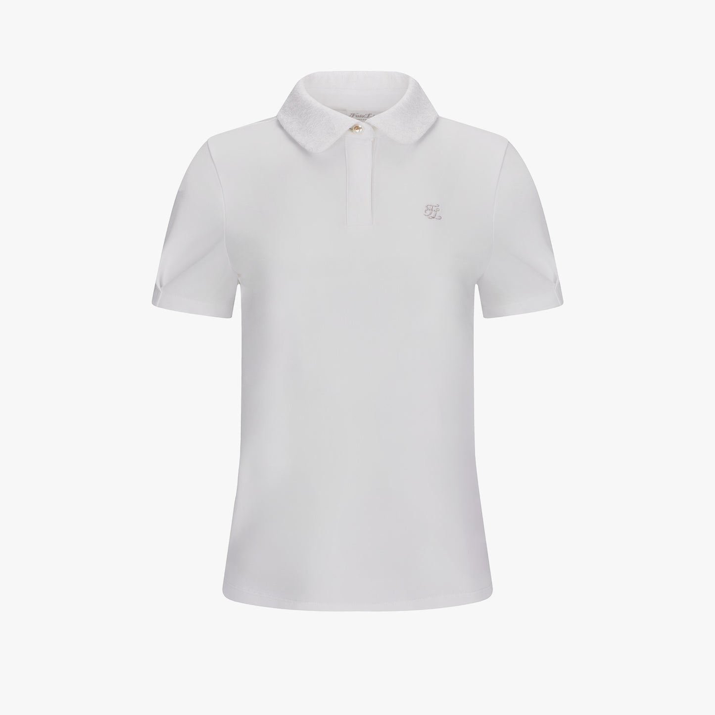 レースカラーパフTシャツ (ホワイト)