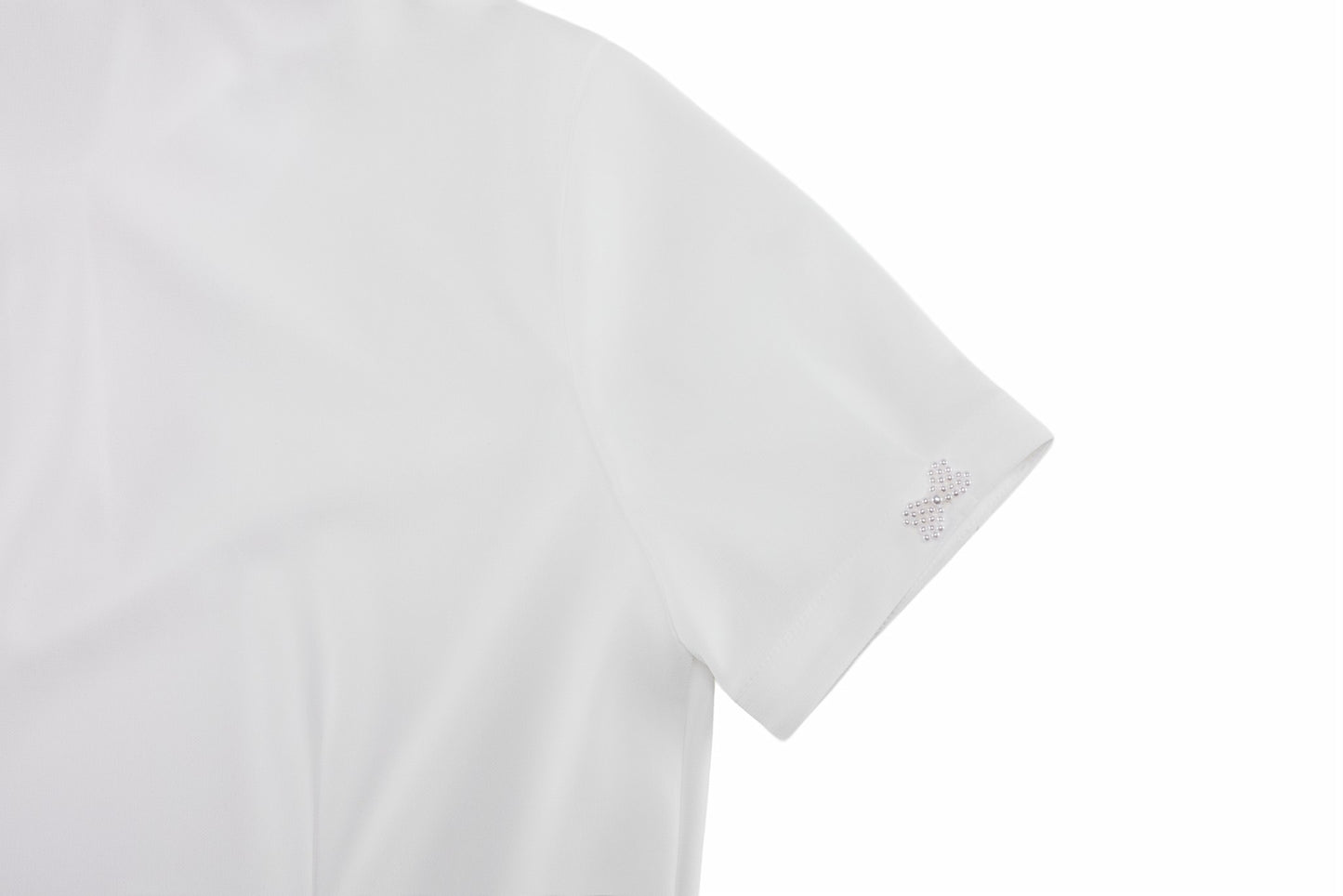 レースカラーパフTシャツ (ホワイト)