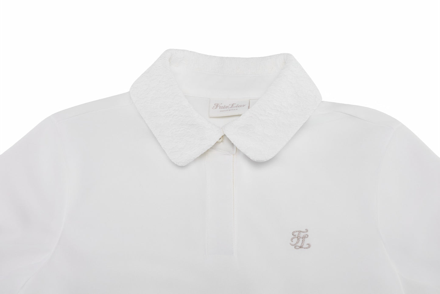 レースカラーパフTシャツ (ホワイト)