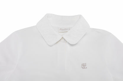 レースカラーパフTシャツ (ホワイト)