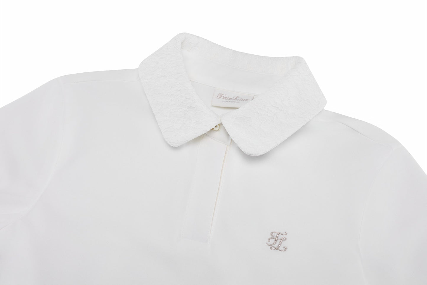 レースカラーパフTシャツ (ホワイト)