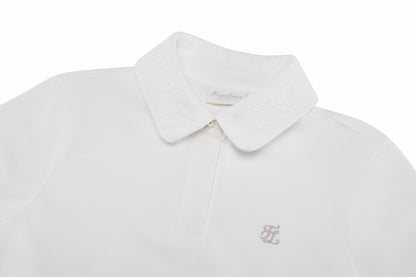 レースカラーパフTシャツ (ホワイト)