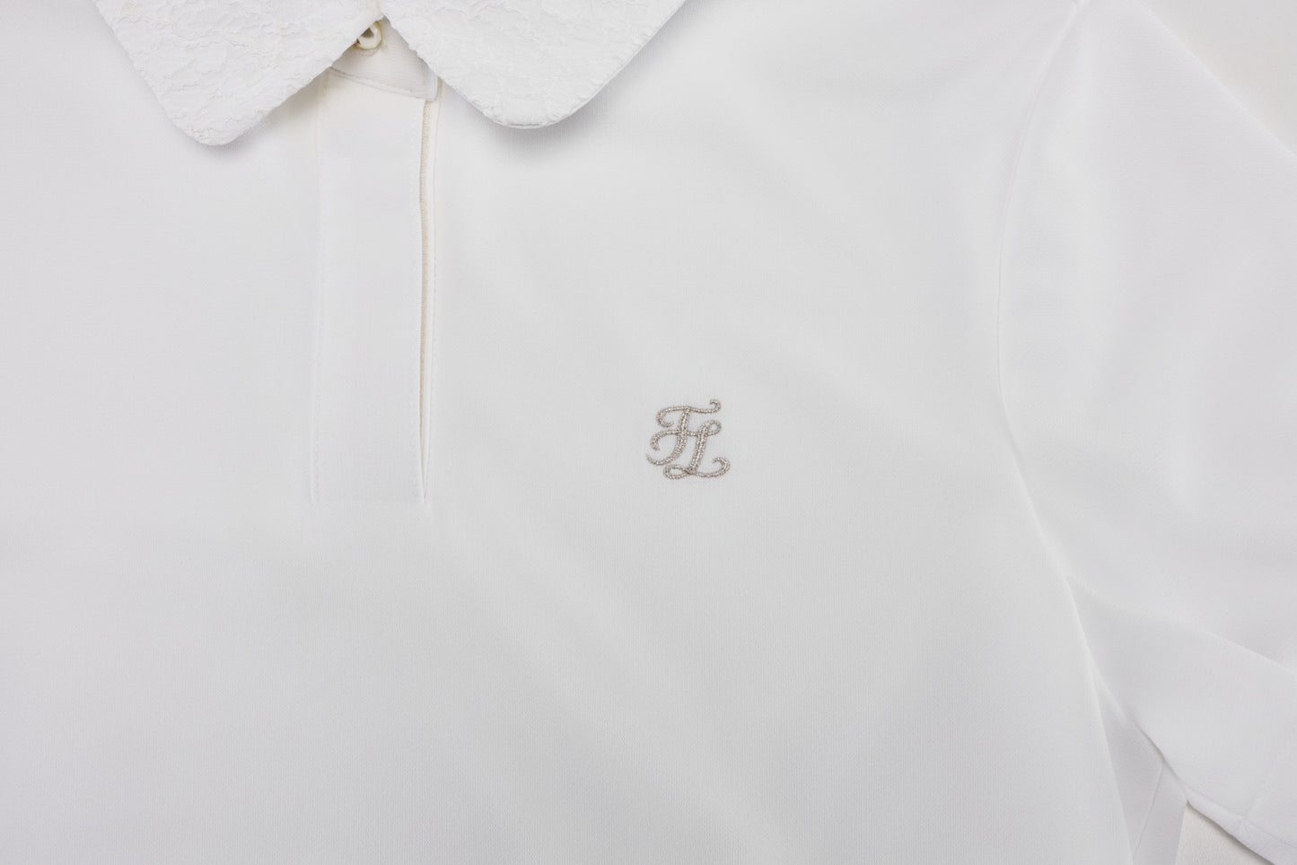 レースカラーパフTシャツ (ホワイト)